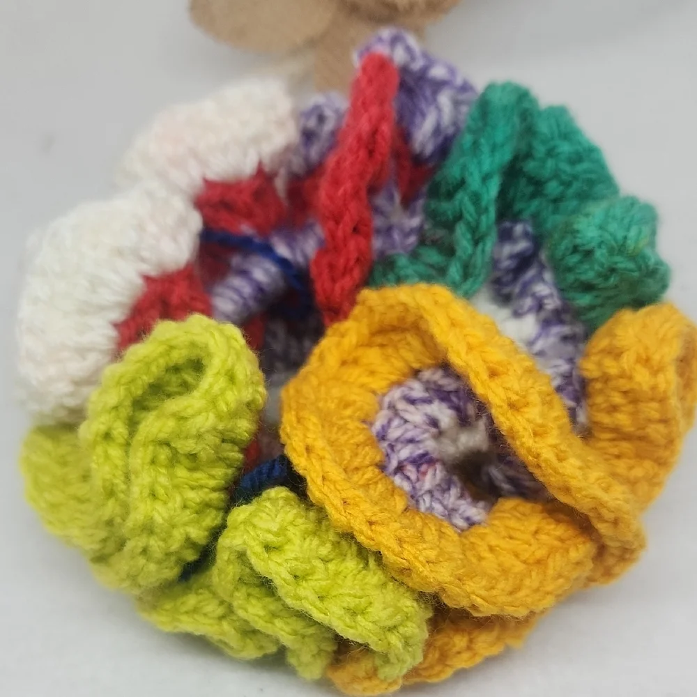 Handmade Crochet Hair Scrunchie Multicolor - Super Size - Picture 2 of 4